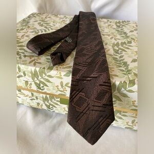 Vintage Men’s Visions Neck Tie, Brown Geometric